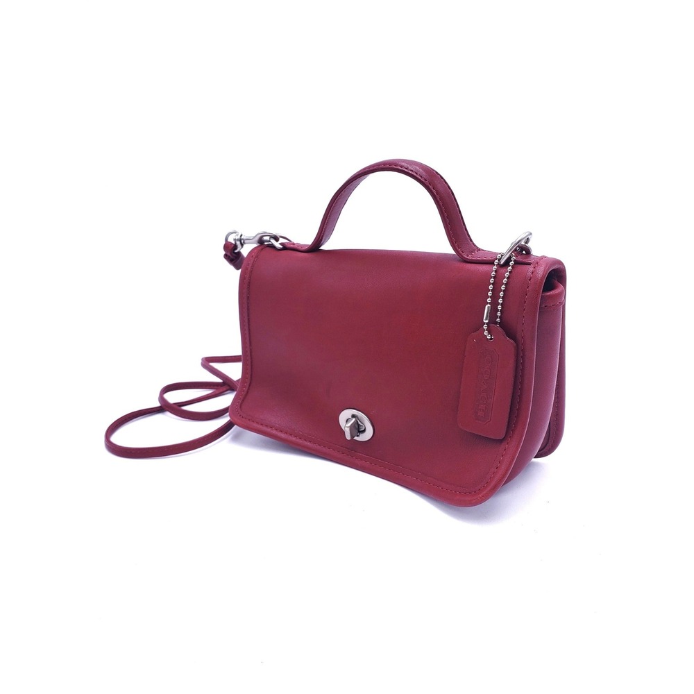 Vintage 1990s Coach Casino Bag 9924 Red Leather Crossbody Purse USA